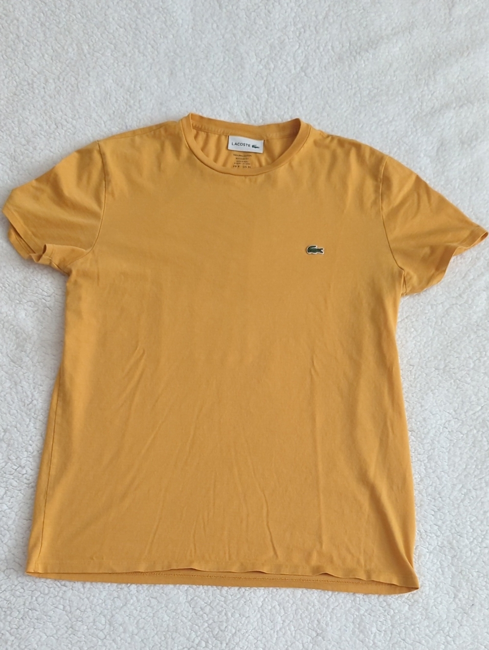 Lacoste Short Sleeve Crew Neck T-Shirt in Mustard Yellow